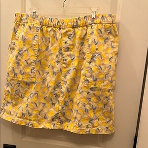 ❤️ 6 for 20 ❤️ Lands' End Yellow Lemon Pattern Skirt 18W